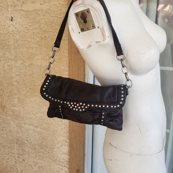 ROCK FOSSIL STUDDED SOFT LEATHER BAG - Picture 6 of 9